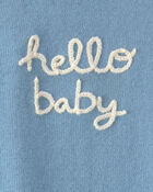 Baby Boy 2-Piece 'Hello Baby' Long-Sleeve Top & Pant Set - Blue, image 5 of 6 slides