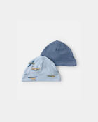 Baby Boy 2-Pack Plane PurelySoft Caps - Blue, image 1 of 4 slides