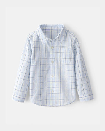 Toddler Boy Plaid Button-Down Shirt - Blue, 