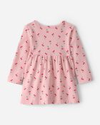 Baby Girl Cherry Long-Sleeve Knit Dress - Pink, image 2 of 4 slides
