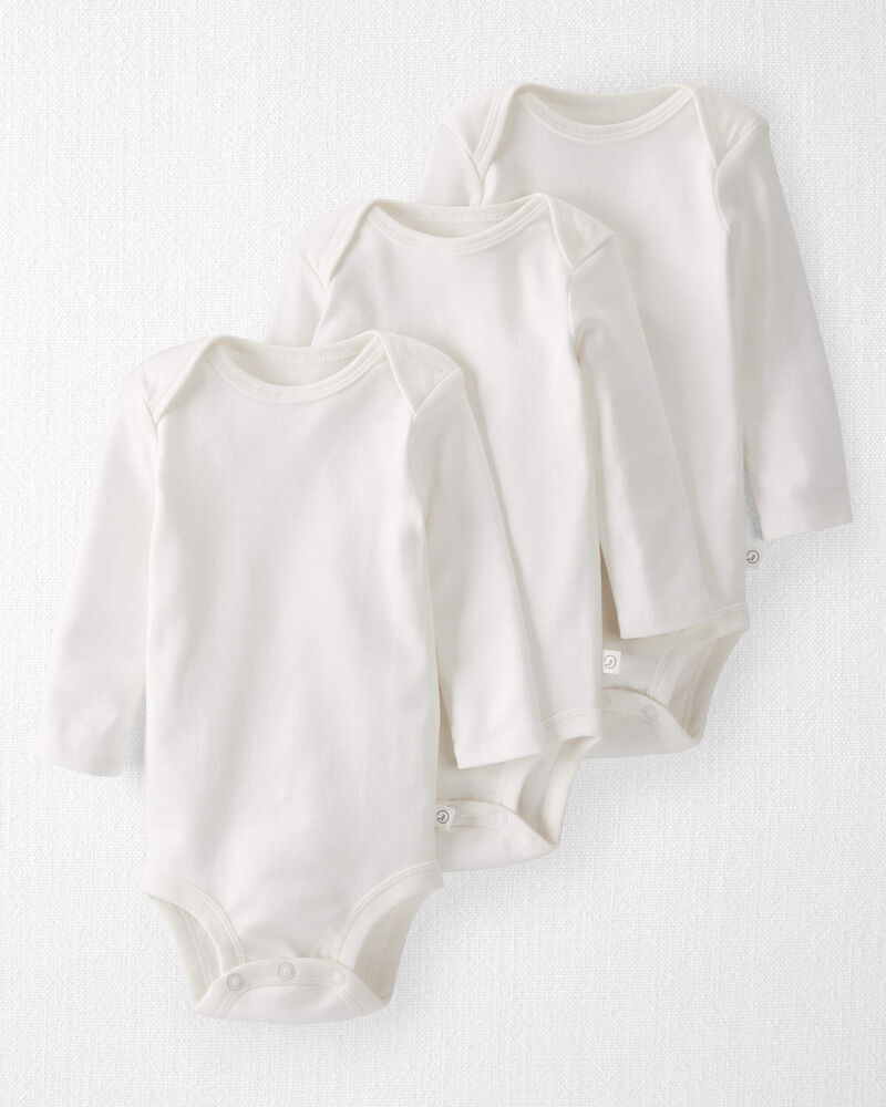 Baby 3-Pack Organic Cotton Bodysuits, image 1 of 5 slides