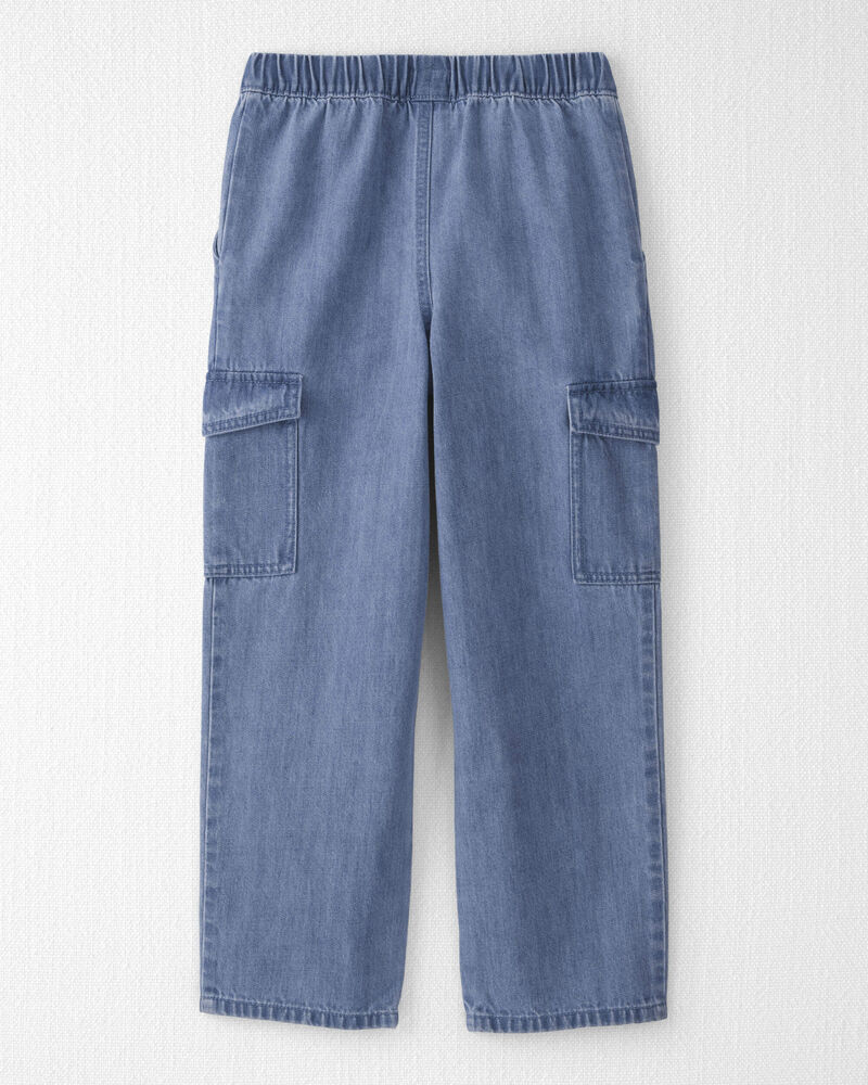 Kids Organic Cotton Denim Cargo Pants, image 2 of 6 slides