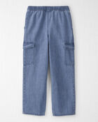 Kids Organic Cotton Denim Cargo Pants, image 2 of 6 slides