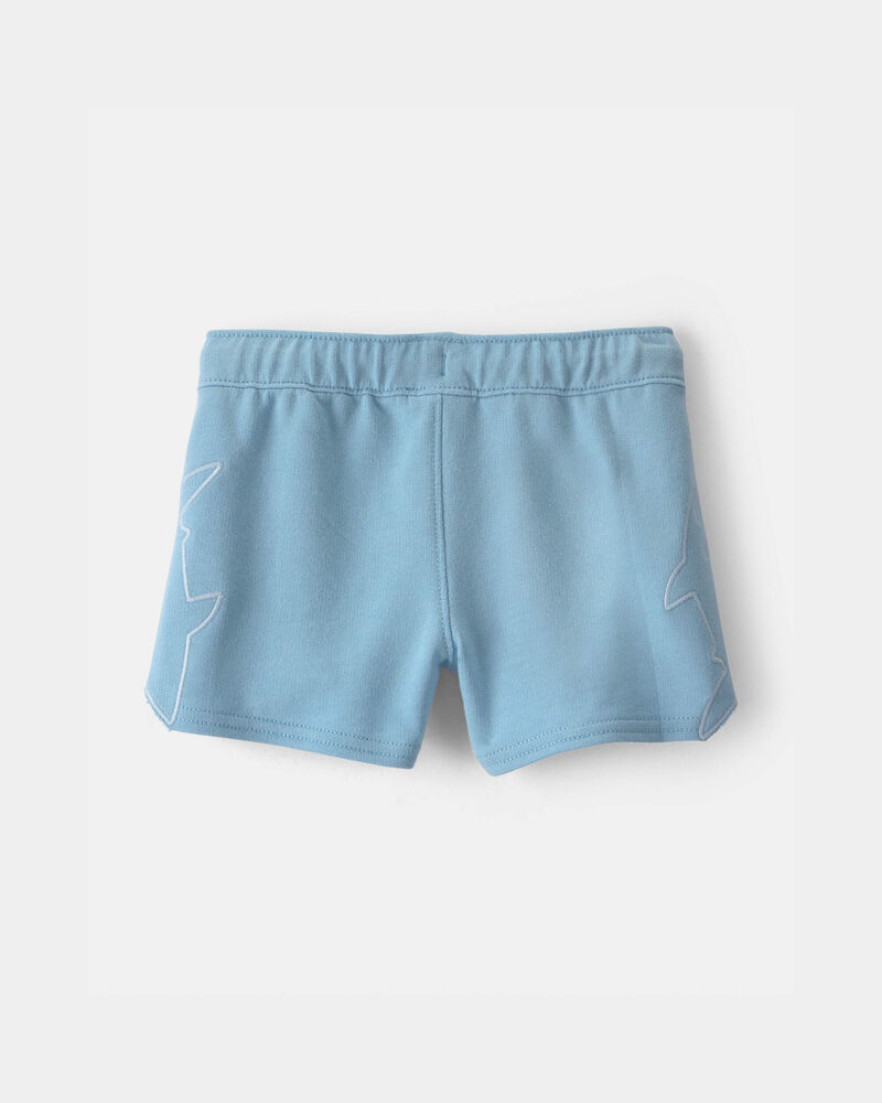 B&eacute;b&eacute; gar&ccedil;on - Short en jersey bouclette &agrave; motif de requin - Bleu, image 2 sur 4 diapositives