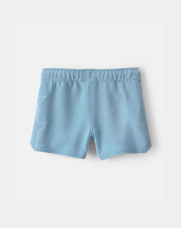 Baby Boy Shark French Terry Shorts - Blue, 