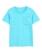 Baby Solid Short-Sleeve Pocket Tee - Blue, image 1 of 3 slides