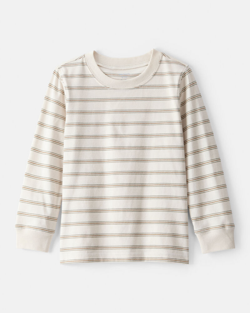 Toddler Boy Striped Long-Sleeve Tee - Ivory, image 1 of 3 slides