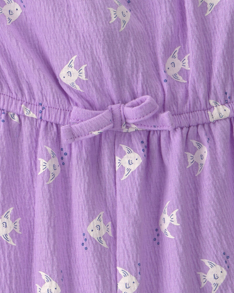 Baby Girl Fish Romper - Purple, image 3 of 4 slides