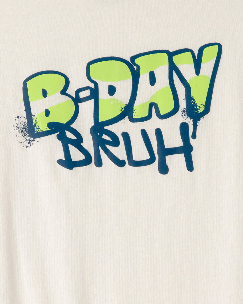 Gar&ccedil;ons - T-shirt imprim&eacute; 'B-Day Bruh' - Ivoire, image 2 sur 2 diapositives