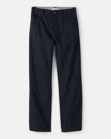 Boys Flat Front Fashion Pants - Navy, 