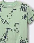Tout-petit - T-shirt d&eacute;contract&eacute; &agrave; imprim&eacute; de th&egrave;me musical - Vert, image 6 sur 6 diapositives