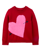 Kid Heart Sweater - Red, image 1 of 3 slides