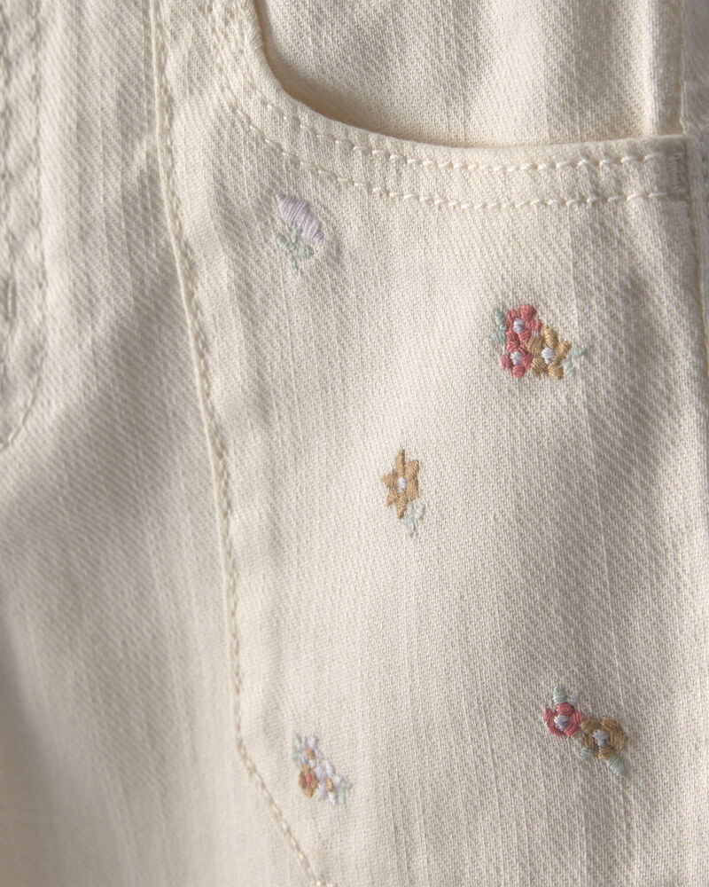 Toddler Girl Floral Twill Pants - Cream, image 3 of 5 slides