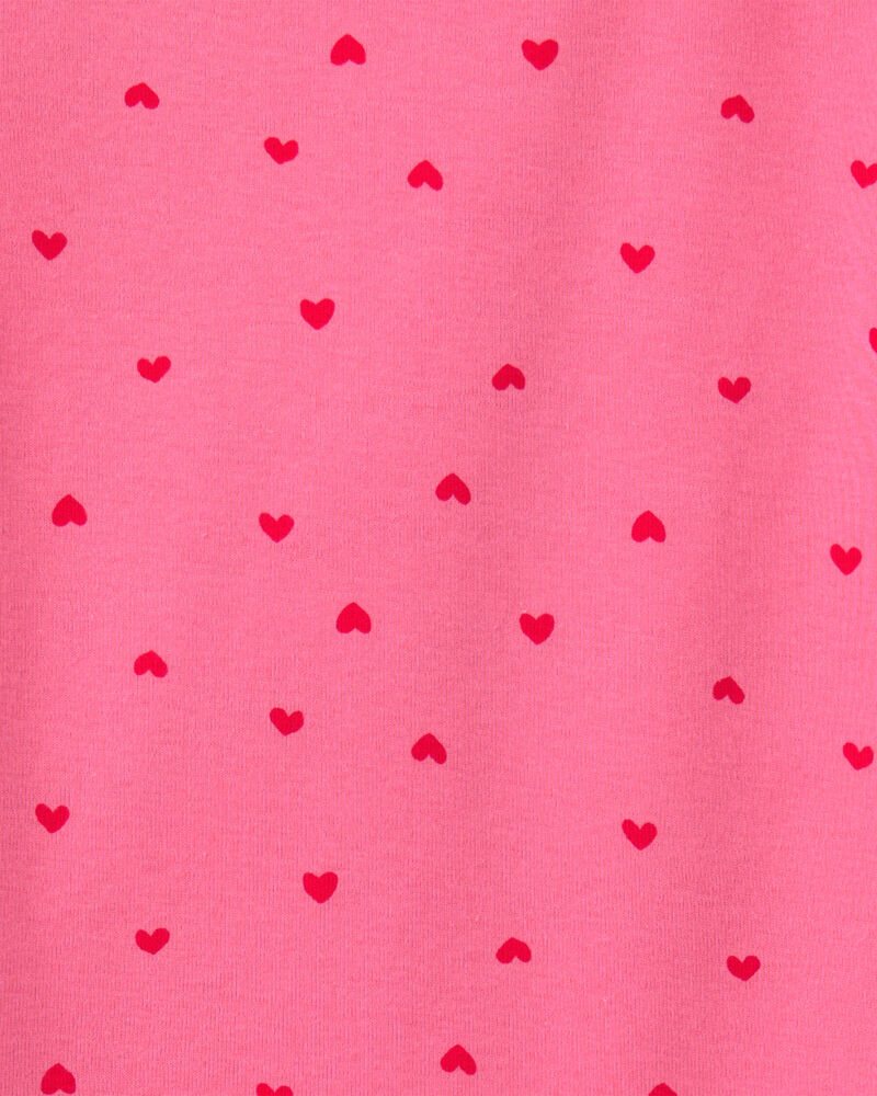 Toddler Girl 4 PC Cotton Pyjamas Red Cherries Pink Hearts, image 2 of 4 slides