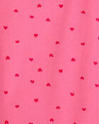 Toddler Girl 4 PC Cotton Pyjamas Red Cherries Pink Hearts, image 2 of 4 slides