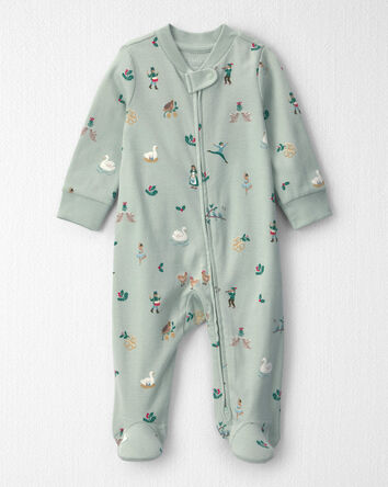 B&eacute;b&eacute; - Grenouill&egrave;re coton biologique &agrave; motif Les 12 jours de No&euml;l, 