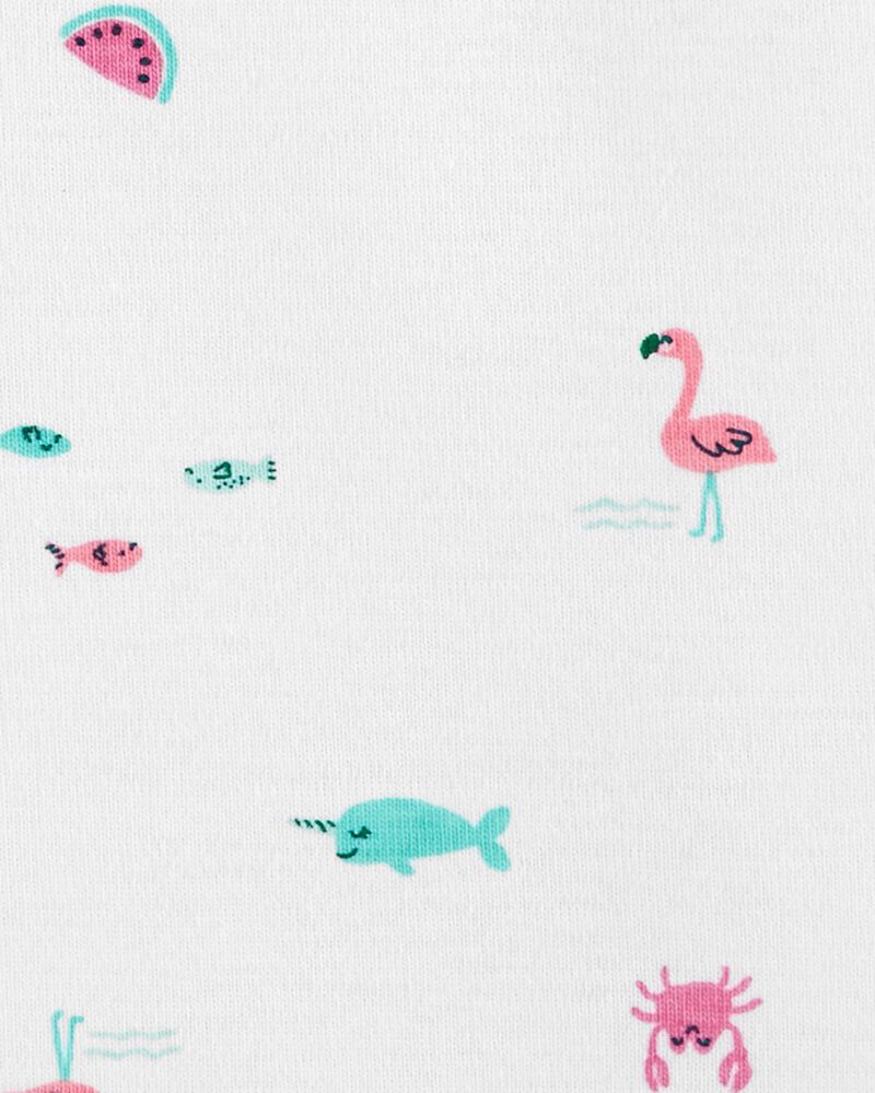 3-Piece Flamingo Tee & Gingham Pant Set, image 2 of 3 slides