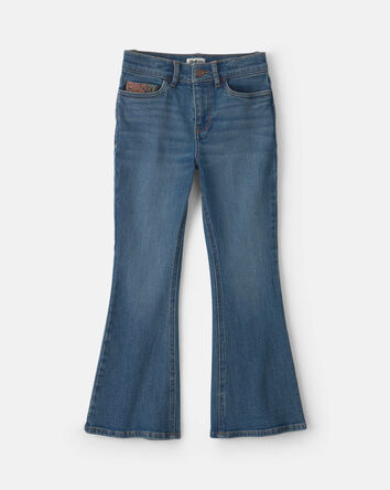 Filles - Jean &agrave; jambe &eacute;vas&eacute;s en denim - D&eacute;lav&eacute; moyen, 