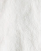 Girls Long-Sleeve Faux Fur Fashion Jacket - White, image 3 of 4 slides