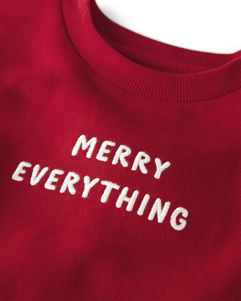Toddler Merry Everything Holiday Sweatshirt Made with Organic Cotton, image 2 of 5 slides