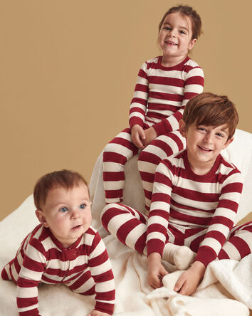 B&eacute;b&eacute; - Pyjama 2 pi&egrave;ces en tissu c&ocirc;tel&eacute; fait avec du coton biologique &agrave; rayures, 