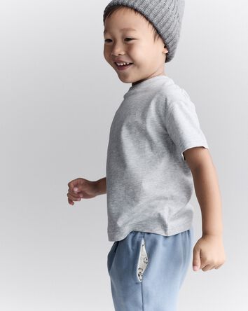 Toddler Short-Sleeve Relaxed Graphic Tee - Heather Grey, 