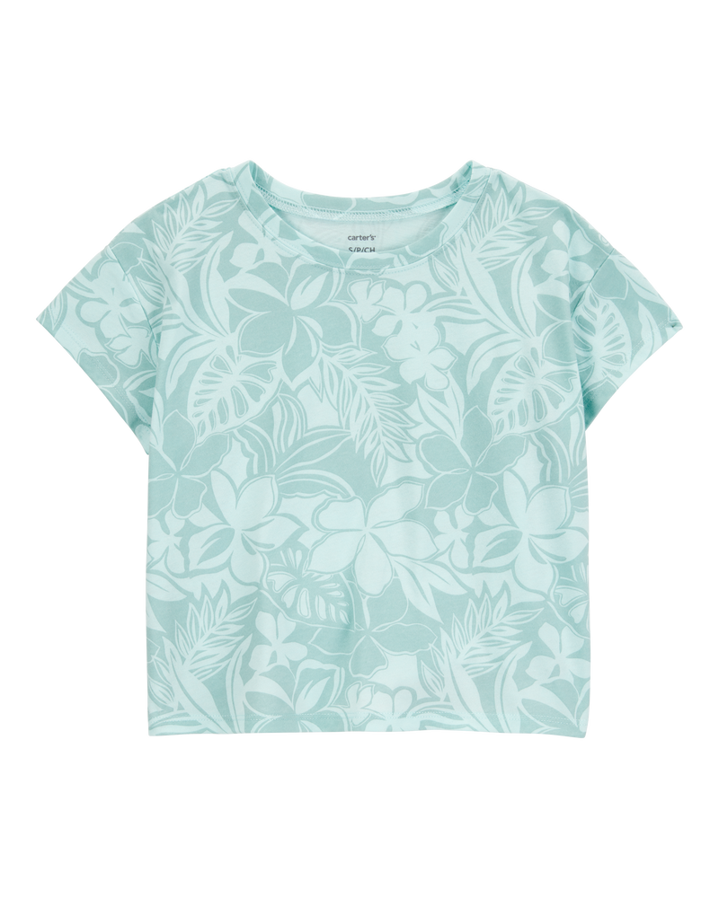 Kid Floral Short-Sleeve Tee - Blue, image 1 of 3 slides