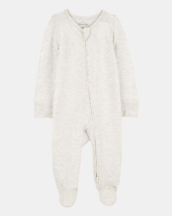 Baby Solid 2-Way Zip PurelySoft Sleeper Pyjamas - Grey, 