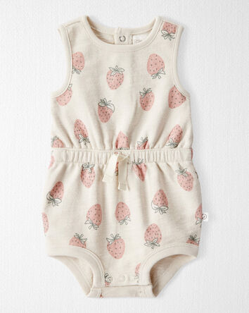 Bébé fille - Barboteuse en coton biologique à motifs de fraises, 