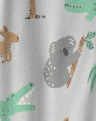 Baby Organic Cotton Sleep & Play Pyjama in Aussie Friends Print, image 4 of 5 slides