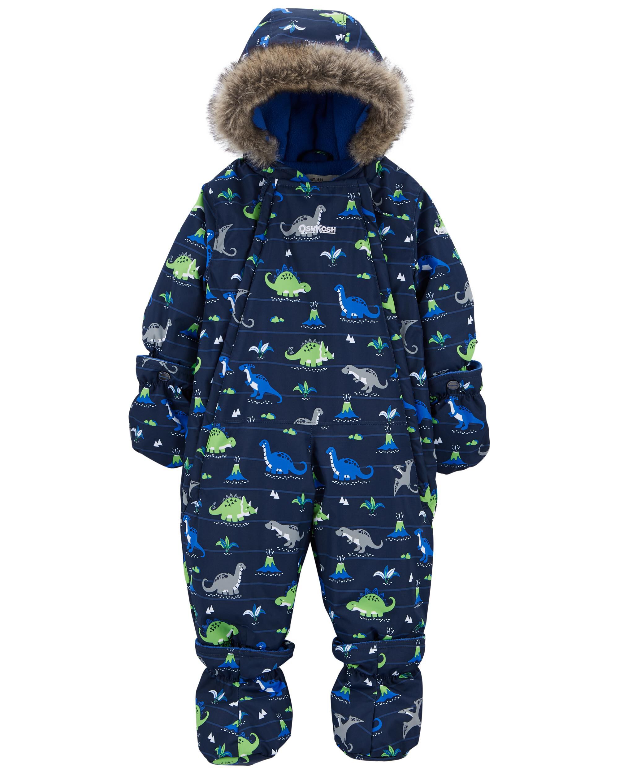 Dark Grey Dino Print Snowsuit Carter s Oshkosh Canada
