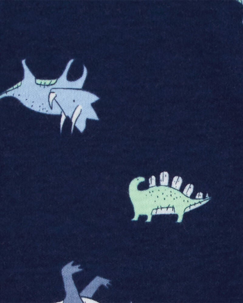 Baby Dinosaur 2-Way Zip Cotton Sleeper, image 2 of 5 slides
