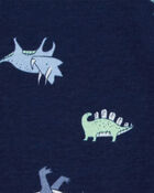 Baby Dinosaur 2-Way Zip Cotton Sleeper, image 2 of 5 slides
