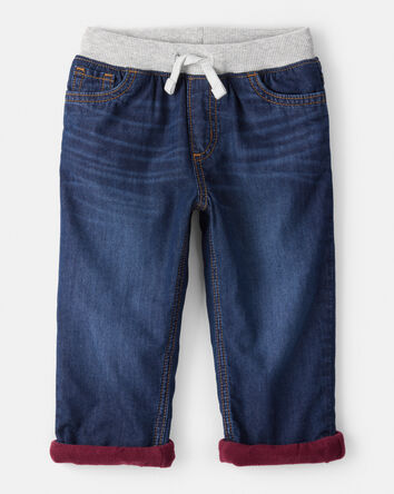 Toddler Boy Lined Dark Wash Straight Jeans, 