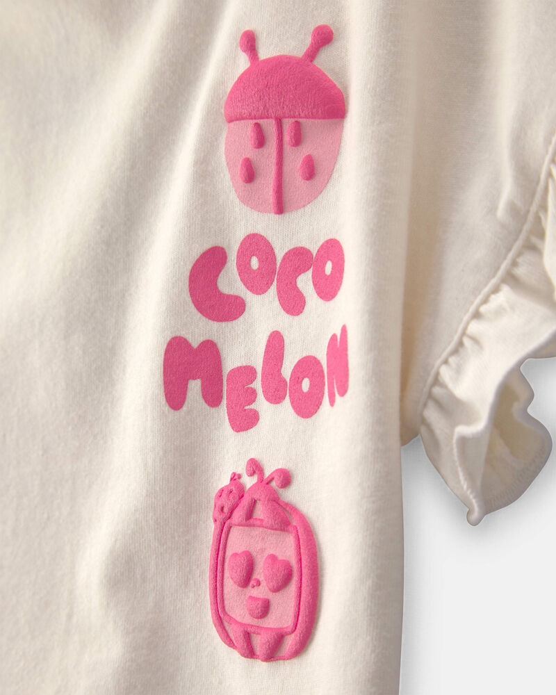 Baby Girl 2-Piece CoComelon Short-Sleeve Top & Short Set &ndash; Pink/Ivory, image 2 of 5 slides