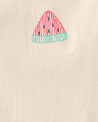 Toddler Girl Watermelon Ribbed Tank Top - Cream, image 2 of 3 slides