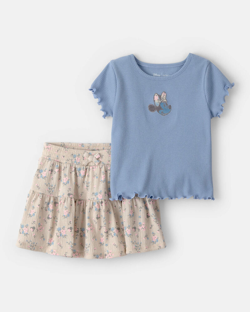 B&eacute;b&eacute; fille - Ensemble 2 pi&egrave;ces haut et jupe-short Disney&copy; Minnie Mouse - Bleu, image 1 sur 5 diapositives