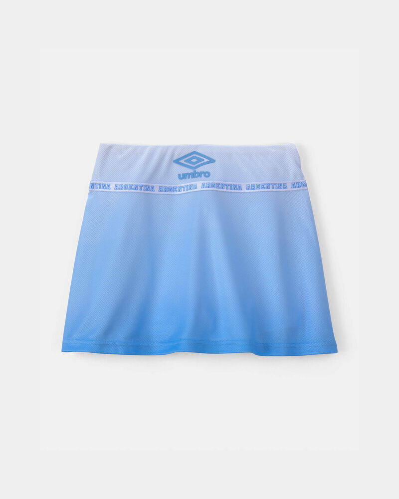 Filles - Jupe-short de sport Umbro Argentine - Bleu clair/Blanc, image 4 sur 7 diapositives