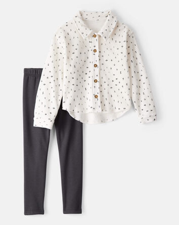 Girls Corduroy Tee & Pant Set, 