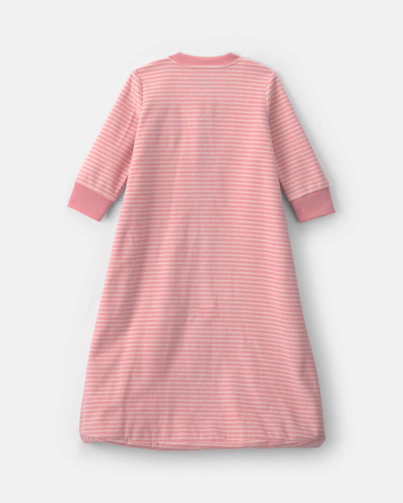 Baby Girl Striped Fleece Loose Fit Wearable Blanket - Pink, image 2 of 4 slides