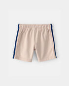 Toddler Boy Striped French Terry Shorts - Khaki/Blue, image 2 of 5 slides