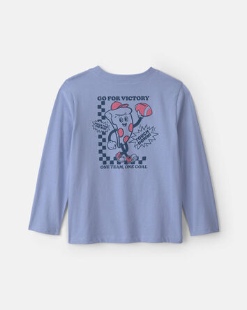 Boys Pizza Long-Sleeve Graphic Tee - Blue, 