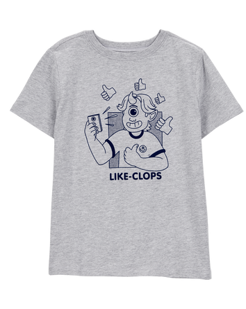 Kid "Like-Clops" Short-Sleeve Graphic Tee - Grey, 