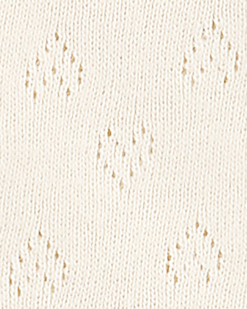 Bébé fille - Ensemble 3 pièces à motifs ajourés à cœurs - Crème, image 2 sur 3 diapositives