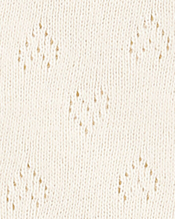 Bébé fille - Ensemble 3 pièces à motifs ajourés à cœurs - Crème, 