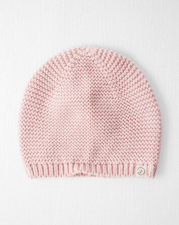 Baby Girl Organic Cotton Sweater Knit Cap, 