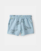 Baby Boy Helicopter French Terry Shorts - Blue, image 2 of 4 slides