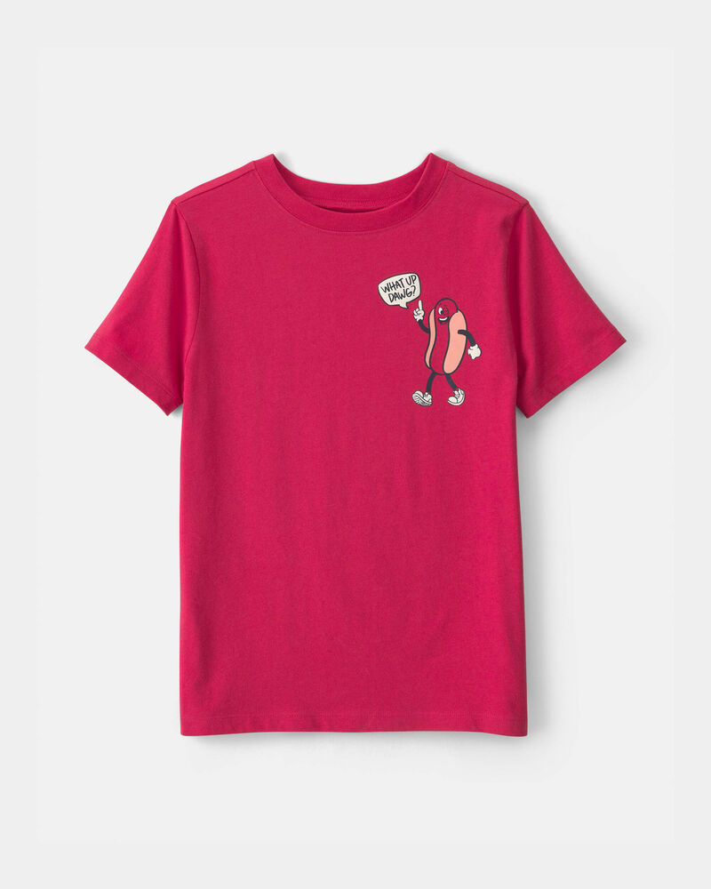 Gar&ccedil;ons - T-shirt &agrave; imprim&eacute; hot dog - Rouge, image 1 sur 2 diapositives