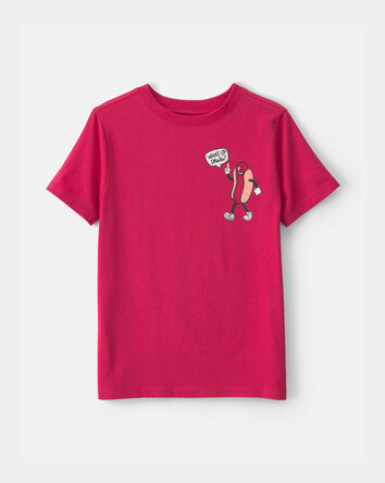 Gar&ccedil;ons - T-shirt &agrave; imprim&eacute; hot dog - Rouge, 