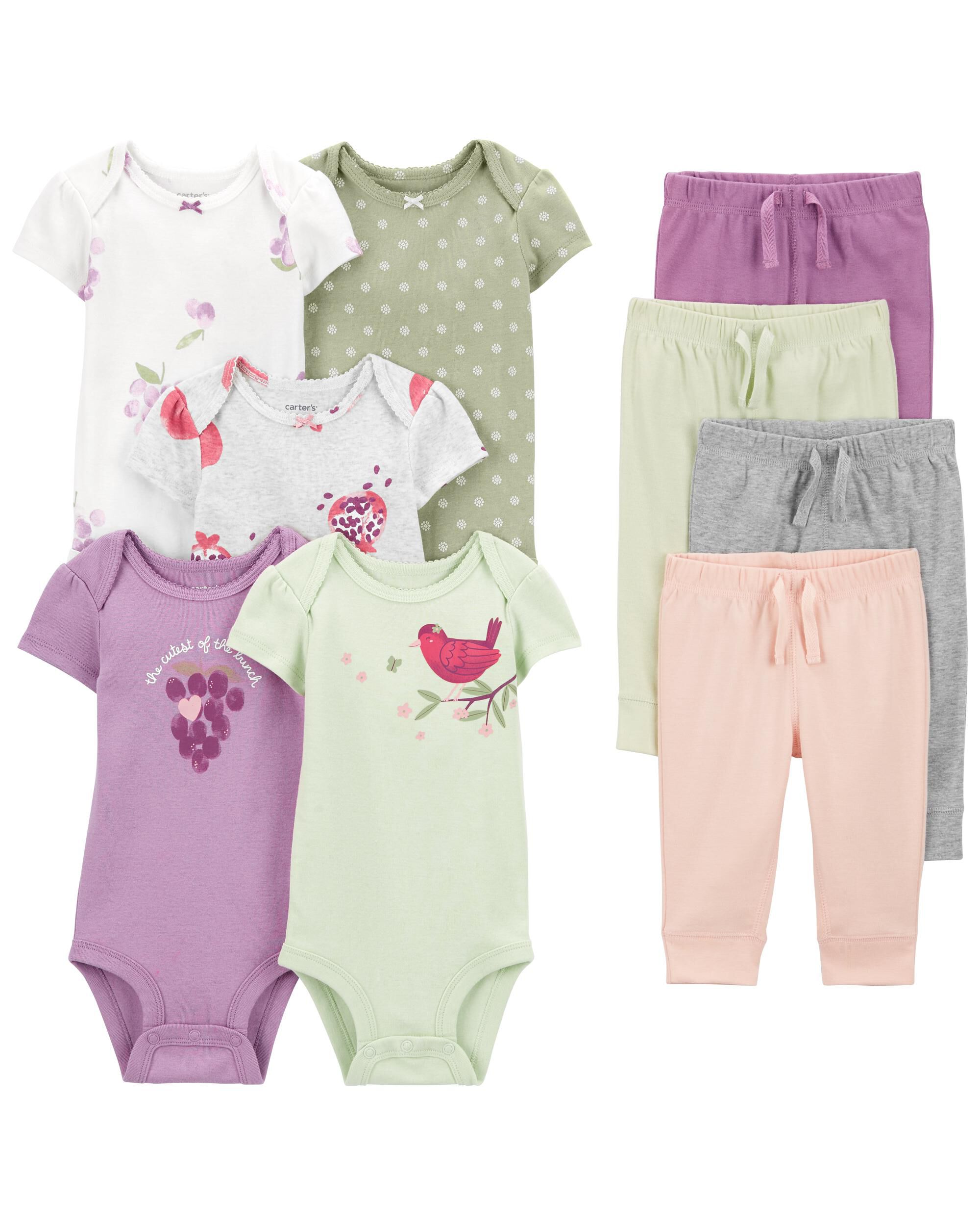 Multi 9 Pack Bodysuits Pants Set Carter s Oshkosh Canada